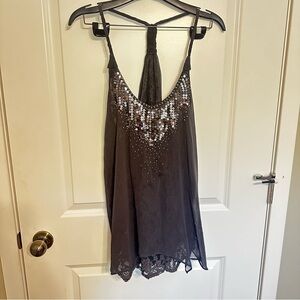 Miss Me Gray Sequin Top